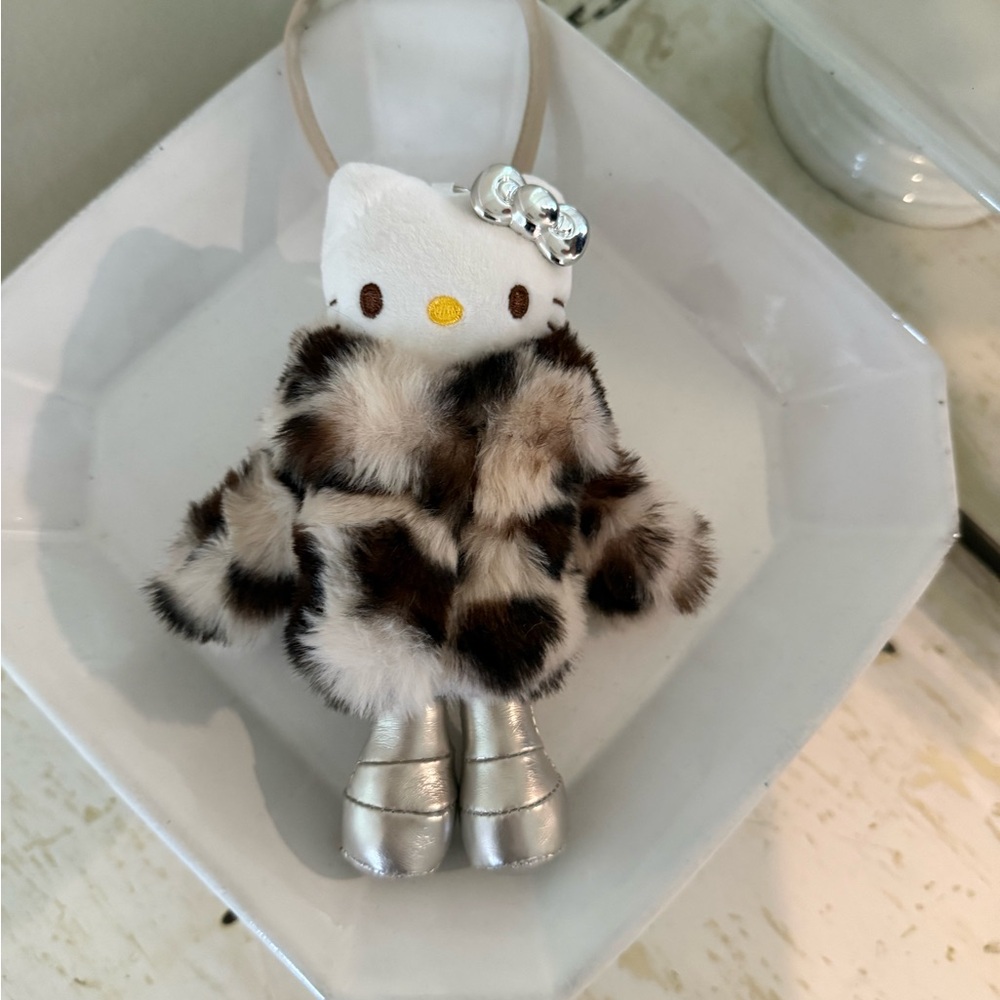 Hello Kitty Plush Fur Bag Charm long leg fuzzy jacket